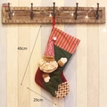 Christmas stocking with 3D Santa Claus figure, 48x29cm red and green fabric decoration - 16M06A Santa Claus Style