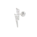 Clou d'oreille éclair en argent sterling avec zircon et fermoir à vis à bille - Éclair Basique #33