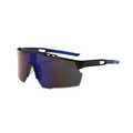 Gafas de sol deportivas con montura negra y lentes de espejo azul y púrpura para ciclismo - Montura Negro Azul Lente Espejo Azul