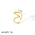 Detailed size view of the 14.5mm wavy 18k gold plated stainless steel ring - 14.5mm Wave Style (TR4203-G) / Gold