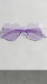 Frameless heart-shaped sunglasses in translucent light purple finish for parties - Light Purple