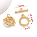 21mm Gold plated stainless steel OT toggle clasp for DIY jewelry making and bracelet closure - Style G / Gold