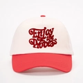 Berretto da baseball rosso e bianco con ricamo Enjoy the Process in stile street - Taglia unica / Bianco Sporco Spliced Rosso