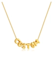 Goldene Kette mit Custom Bubble-Buchstaben Anhänger auf weißem Hintergrund - Buchstabe A / Gold