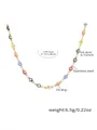 Dettagli delle perle colorate Evil Eye su una catena in acciaio inossidabile dorato con misure - Stile smalto colorato minimalista (P1528 Collana dorata in smalto colorato 45+5cm)