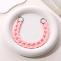Pink acrylic candy chain strap with silver metal lobster clasps for water cups or phones - Pink