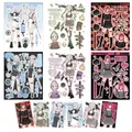 Set di 6 adesivi e carte di personaggi anime stile sottocultura per diari e decorazioni - EROE (Pellicola Scintillante)