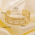 Luxurious layered 14k gold plated titanium steel star open bangle bracelet for women - 8008-Five-pointed Star Multi-layer Style