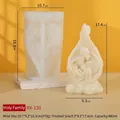 Family bond candle mold RX-130 showing white silicone mold and finished sculpture - Feather-Family