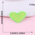 Green heart embroidered patch with fine stitching for DIY clothing and bags decor - Hot Melt Adhesive / Grass Green