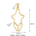 Detailed view of gold female body silhouette charm with dimensions 25mm x 14mm - Gold-Female Torso 1