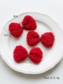 Set of 3 red plush handmade Christmas bows for DIY wreaths and hair accessories - Bow / Set of 3 / Red