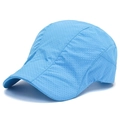 Gorra plana transpirable de malla azul cielo para mujer con diseño retro de verano - Ajustable / Azul Cielo