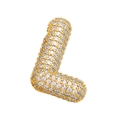 Collier avec pendentif lettre L plaqué or 18 carats et oxydes de zirconium - L (Pendentif Unique)