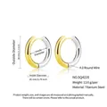 Modern two-tone gold and silver stainless steel hoop earrings for women, 28mm diameter - 4.0*20mm / Two Colors