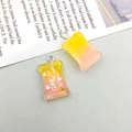 DIY candy shape resin pendant with pink yellow gradient and glitter sparkles - 1Pc Yellow-Pink Gradient Resin Candy