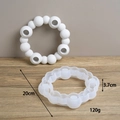 20cm Perlen-Kugel Silikonform für 4-Loch Harz Kerzenständer und DIY Bastelarbeiten - Großer Perlenkerzenständer / Halbtransparentes Weiß