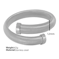 Silver stainless steel snake bone stretch bracelet 12mm width and 42g weight variant - Steel Color 12mm