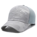 Berretto da baseball mimetico grigio con rete e ricamo A-KURTZ per protezione solare - Regolabile / Grigio chiaro