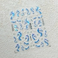 Holographic 5D nail sticker with iridescent blue dragon motif and oriental clouds M-234 - Holographic Blue Dragon Motif (m294)