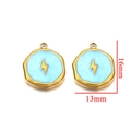Pendentifs éclair octogonaux en émail bleu et finition dorée pour bijoux DIY - Type C Éclair Bleu
