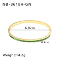 Dettaglio delle misure del bracciale d'oro con zirconi rettangolari verde smeraldo - Verde (NB-B6184-GN)