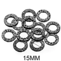 Connecteurs de bijoux DIY 15mm en acier inoxydable argent antique avec martelé - Noir
