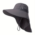 Sonnenhut mit Nackenschutz und atmungsaktivem Mesh in Dunkelgrau für draußen - M (56-58cm) / Dunkelgrau