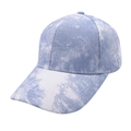 Blue and white tie-dye baseball cap made of durable canvas with a classic curved brim - Tie-Dye Blue