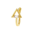Golden triangle non-pierced nose cuff with rectangular cubic zirconia inlay - KC Gold 2606