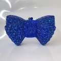 Elegant bow-shaped evening clutch bag in vibrant blue encrusted with crystals - Sapphire Blue