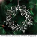 Ghirlande natalizie in acrilico 82mm a forma di stella per decorazioni fai da te 50pz - Fiocco Stella