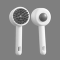 Silicone scalp massage hair brush in white and grey with ergonomic handle and soft teeth - Gray