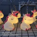 Unicorn LED string lights with 10 warm yellow lamps for festive holiday decoration - Painted Unicorn (3m 20 LEDs - Constant & Flashing Battery Box)