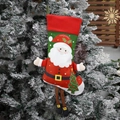 Kerstsok cadeauzakje met 3D Kerstman en lange gestreepte hangende benen decoratie - Kerstman Lange Benen Sok