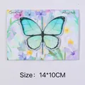 3D butterfly greeting card in teal and blue with Good Luck message 14x10cm - Green Jungle Butterfly