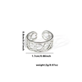 Silver stainless steel heart ring dimensions showing 0.8cm width and 1.7cm diameter - TYR0391 / Silver Hollow Heart