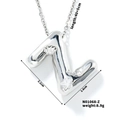Polished silver balloon letter Z pendant necklace with zircon and 40+5cm chain - Letter Z (N01068-Z)