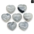Polished heart-shaped natural labradorite stones with blue sheen for DIY crafts - Labradorite