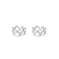 Pendientes de clip minimalistas en plata de ley S925 con diseño de zigzag paralelo - Plata 925 / Plateado