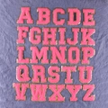 Set alfabeto di lettere in ciniglia rosa con bordo glitterato dorato A-Z - Set Di 26 Lettere Rosso Rosa Da 8 Cm