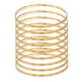 Minimalistische gelaagde gouden armbanden met gehamerde textuur en golfpatroon - Gouden Meerlaagse Stapelbare Dunne Ringen 12-laags (S245)
