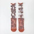 Vintage paisley pattern sheer glass silk socks in rusty red with reinforced toe and heel - One Size / Orange Tip Paisley