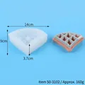 DIY waffle shaped silicone mold for cake baking and candle making, size 14x9x3.7cm - Waffle-50-3102-D