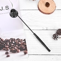 Elegant black stainless steel bell candle snuffer with a knurled non-slip long handle - Black Candle Snuffer Bell