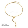 18k gold plated stainless steel snake necklace with zircon stone and lobster clasp - Gold Style 4 (Snake Chain)