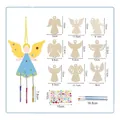 Easter angel wood chime kit with silver tubes, brushes and stickers for kids DIY crafts - 9Pcs Angel Theme Kit