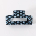 Pinza para el pelo negra con estampado de ojo turco en color azul y blanco - C3-1-12 Negro Con Estampado