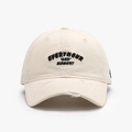 Gorra de béisbol beige con bordado 3D negro y visera con efecto desgastado vintage - Ajustable / Beige