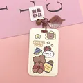 Ausweishülle mit Käsebär-Motiv, Acryl-Anhänger, brauner Glocke und süßen Stickern - Snack Bär + Glück Anhänger